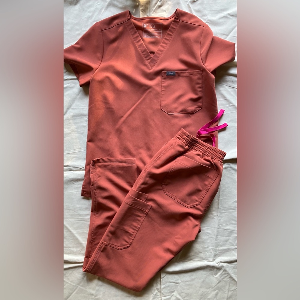 Figs Scrub Set in Terra Cotta XS